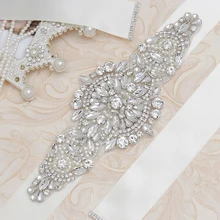 MissRDress кристалл жемчуг свадебный пояс ручная вышивка стразами пояс к свадебному платью серебряные Стразы Свадебная лента для свадьбы платья JK958