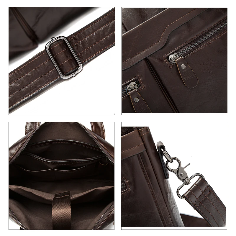 WESTAL Men's Bag Genuine Leather Crossbody Bags Male Messenger Bag Men Shoulder Bags 14" Laptop Briefcases Man Totes handbags