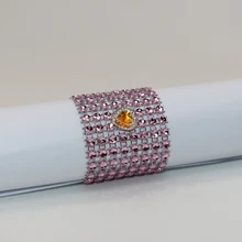 100 шт \ ЛОТ ручной работы на заказ розовые кольца для салфеток пластиковое украшение из страз кольцо для салфеток для отеля домашнее украшение для банкета и вечеринки