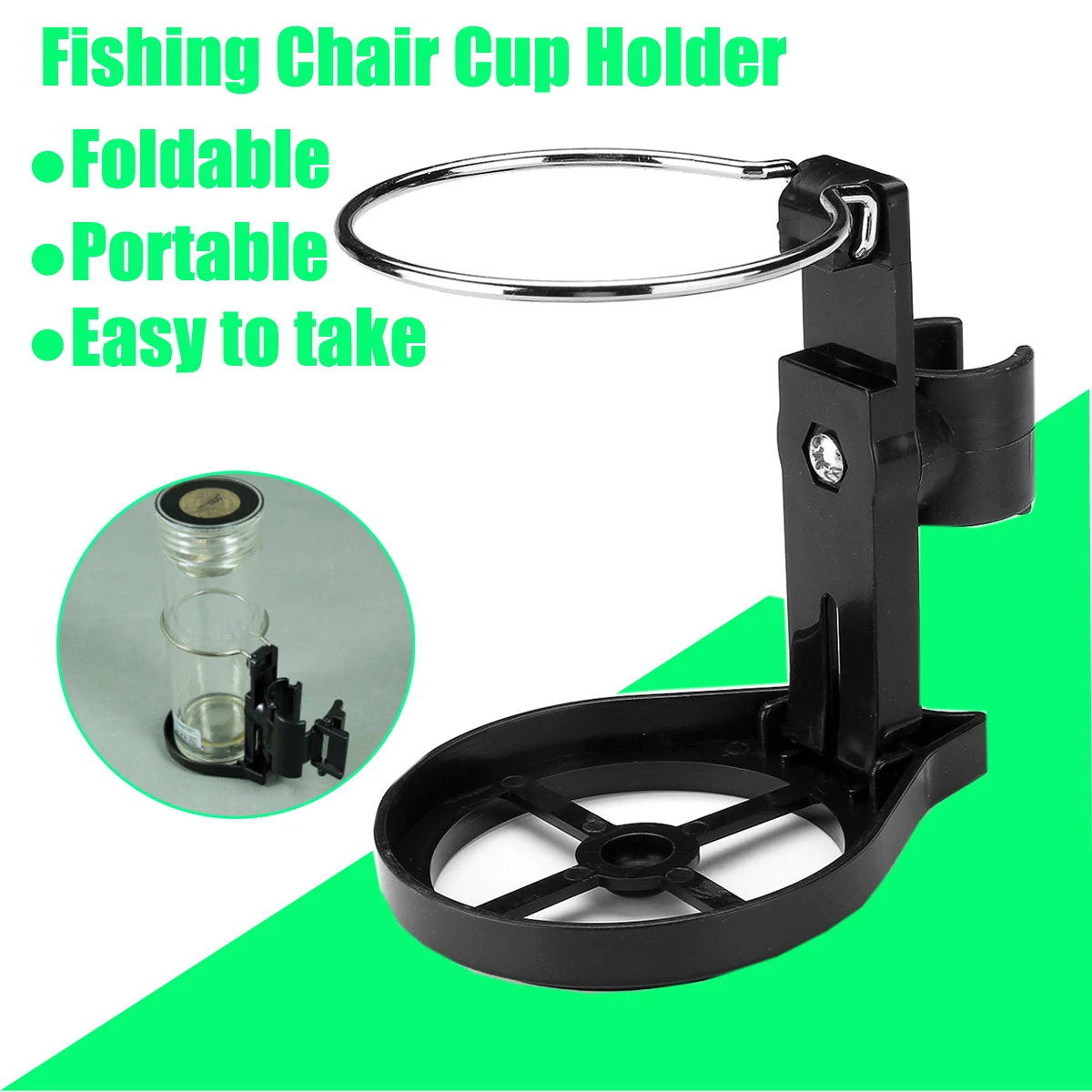 Outdoor Camping Fishing Chair Cup Holder Folding Drink Cup Can Bottle