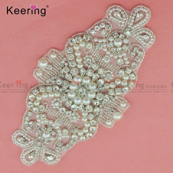 

Keering Beautiful Rhinestone And Pearl Applique For Headband WRA-603