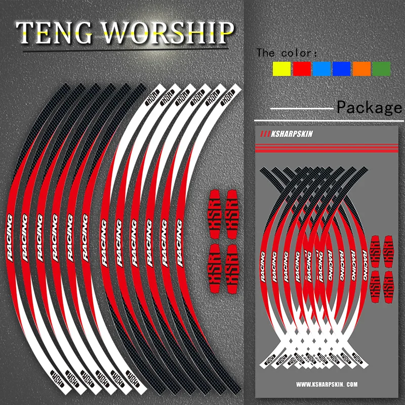 

High quality Motorcycle front&Rear Edge Outer Rim Sticker 17inch Wheel Reflective waterproof Decals For YAMAHA XSR