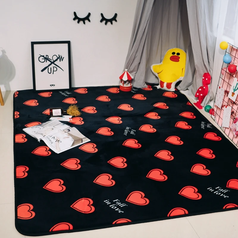 Современный модный Ковры Любовь полоса проверьте Спальня Гостиная домашние тапочки с рисунком Коврики