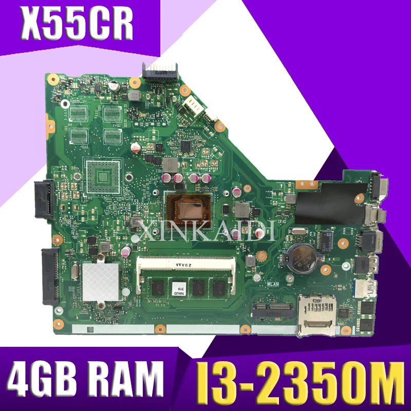 Xinkaidi X55CR Laptop Moederbord Para Asus X55CR X55VD X55V Teste Moederbord Originele 4G Ram I3-2350M Xinkaidi X55CR Laptop Moederbord Para Asus X55CR X55VD X55V Teste Moederbord Originele 4G Ram I3-2350M