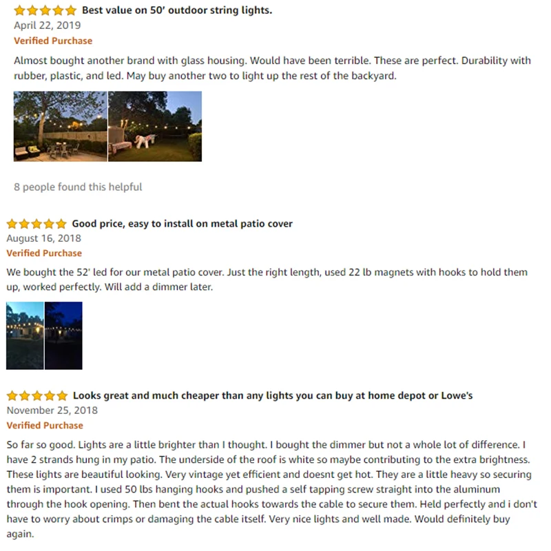 20 bulbs festoon Led globe bulb led string lights outdoor waterproof led ball string garland party wedding Backyard Patio