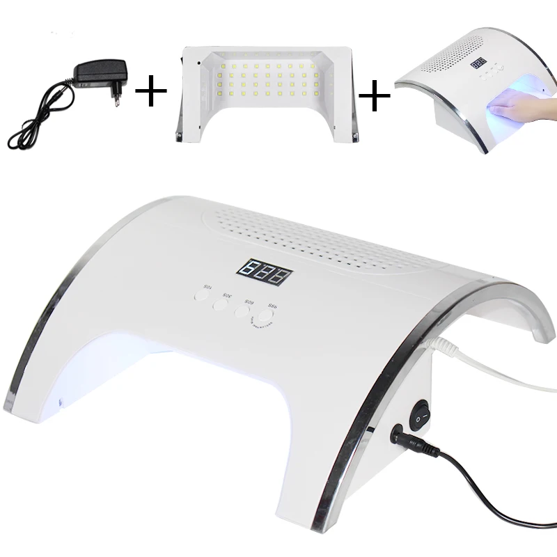 24/72/80W LED 2In UV LED Nail Lamp Infrared induction 10/30/60/99s with Nail Duct Suction 2 Fan Vacuum Cleaner For Manicure Tool