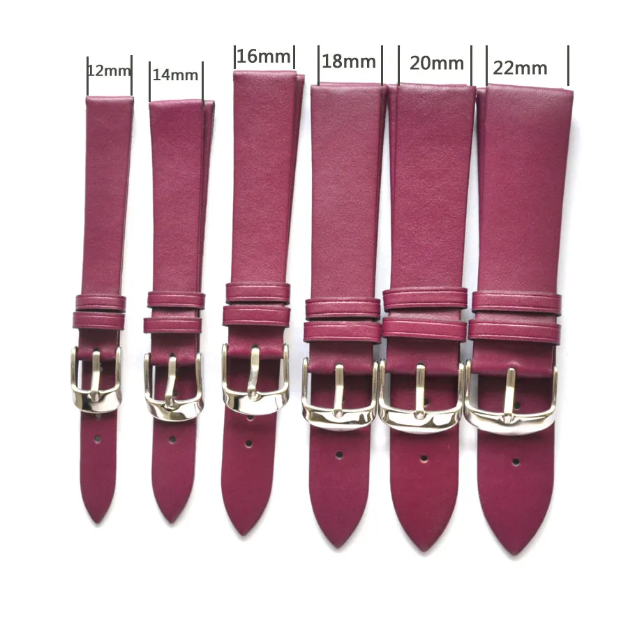 1PCS 12MM 14MM 16MM 18MM 20MM 22MM smooth grain genuine leather (cow split) watch band watch strap men and women straps WS0119