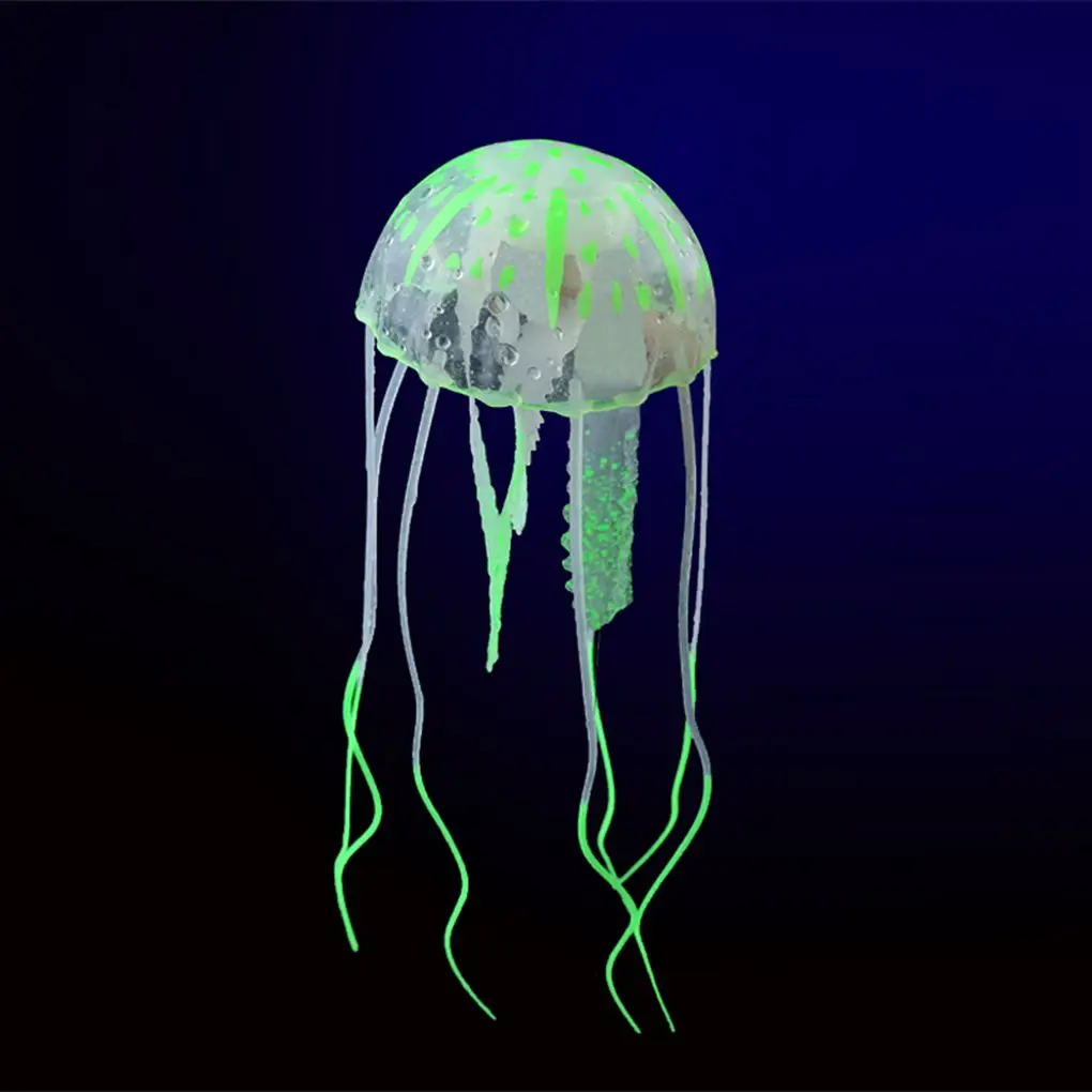 2018 Горячий Новый светящийся эффект рыба украшение для аквариума искусственные, силиконовые Медузы мини подводная лодка орнамент