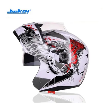 

2018 New JIEKAI Double lens Motorcycle Helmet Open Face Motorbike Hlemts made of ABS and PC lens visor have 11 colors 4 size