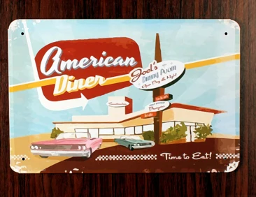 30x20cm American Diner Vintage Home Decor Tin Sign Wall Metal 30x20cm American Diner Vintage Home Decor Tin Sign Wall Metal Art Poster Retro