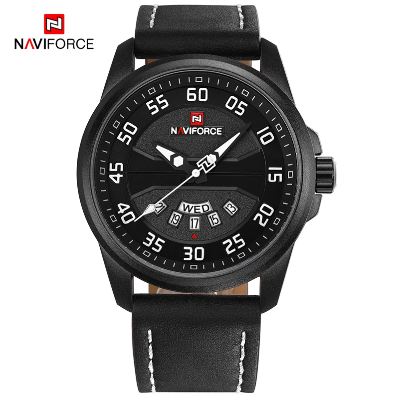 Топ люксовый бренд NAVIFORCE мужские модные повседневные часы Мужские кварцевые часы мужские с кожаным ремешком армейские военные спортивные наручные часы - Цвет: White