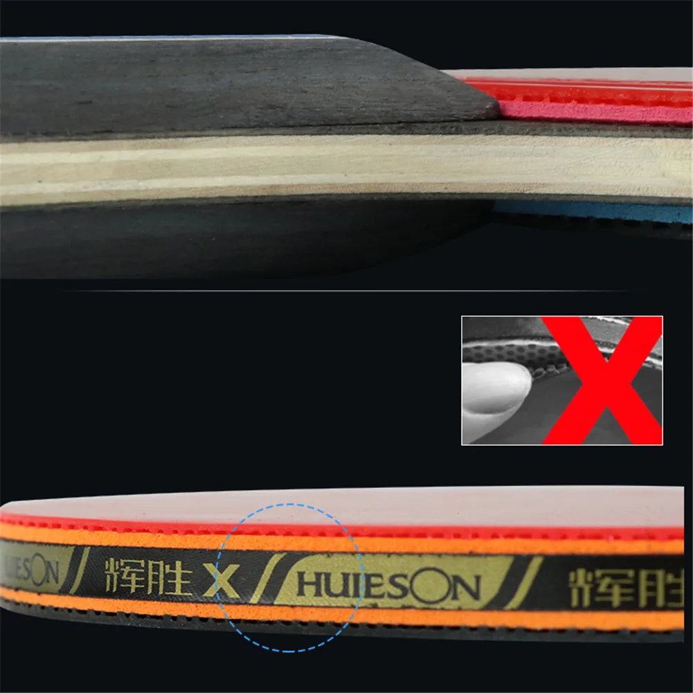 Huieson 4 نجمة تنس طاولة مضرب 40 + ABS البثور في المطاط سريع هجوم المضرب بينغ بونغ المجاذيف طويلة/ مقبض قصير