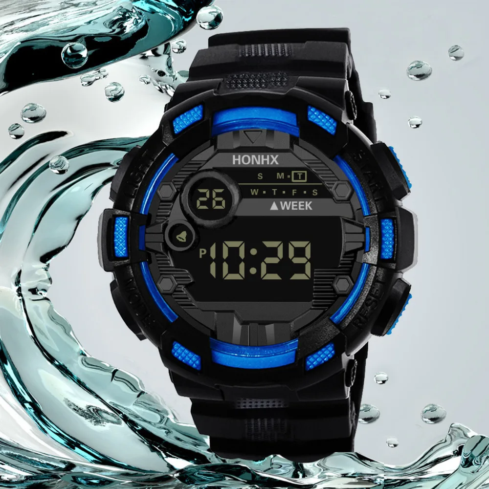 

Men's Clock Sport Digital LED Waterproof Wrist Watch Luxury Analog Digital Military Army Stylish Mens Electronic Watch Clock2019