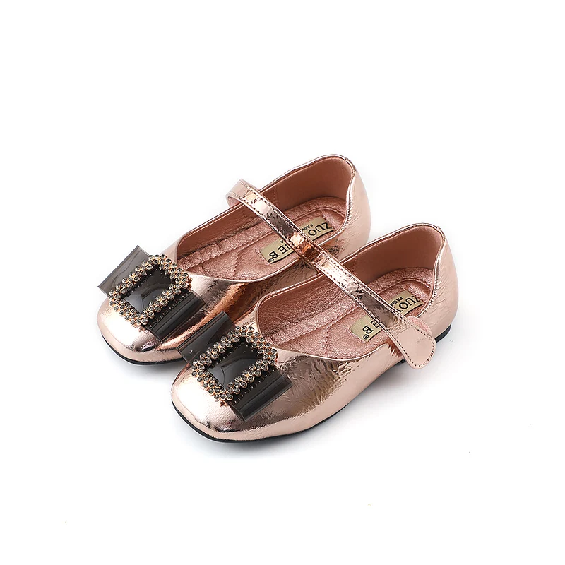 

Bekamille Kids shoes for Girls princess Autumn fashion bow Rhinestone toddler baby shoes flat soft bottom girls dress shoes