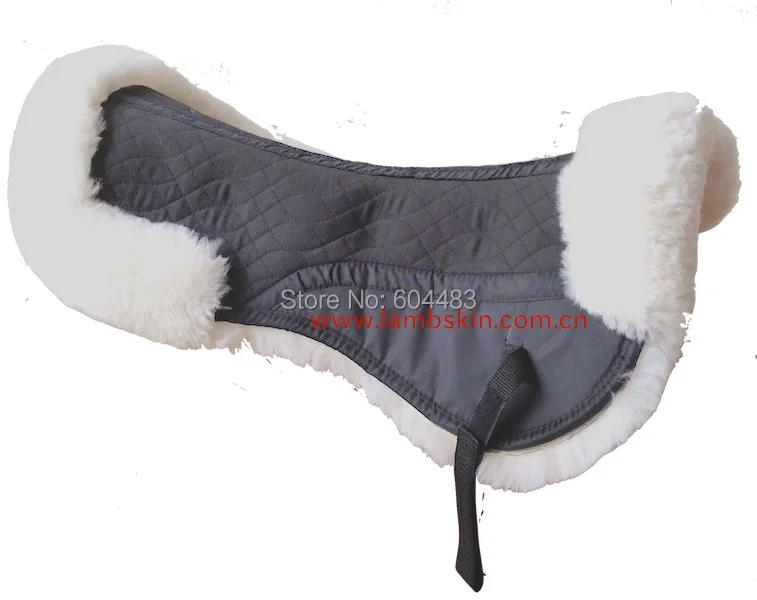 White Numnah Pommel Roll Sheepskin Partial Saddle Blanket Englishin