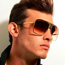 Vintage Men Square Sunglasses Women Brand Designer Fashion Women Golden Alloy Frame Sun Glasses stylish golden alloy leg matte black frame sunglasses for women