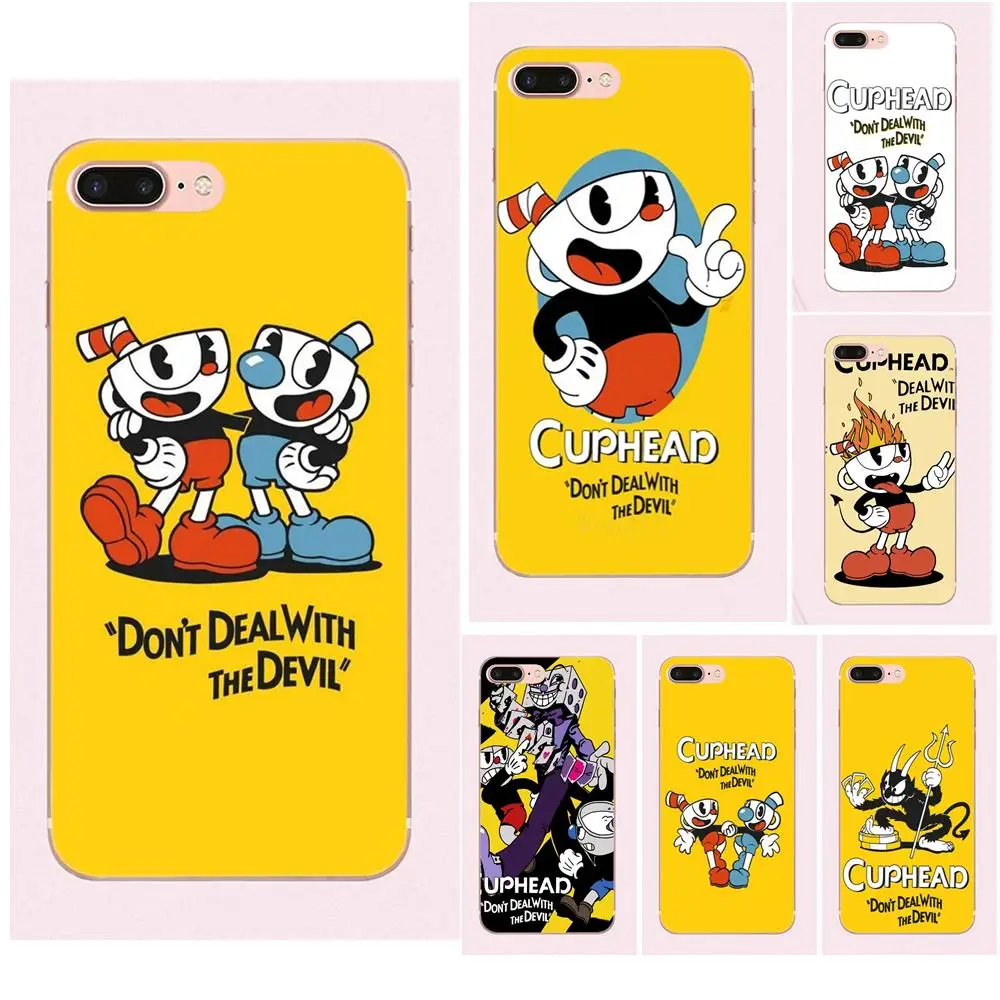 

For Samsung Galaxy Note 5 8 9 S3 S4 S5 S6 S7 S8 S9 S10 mini Edge Plus Lite TPU Patterns Cartoon Hipster Cuphead Game Luxury