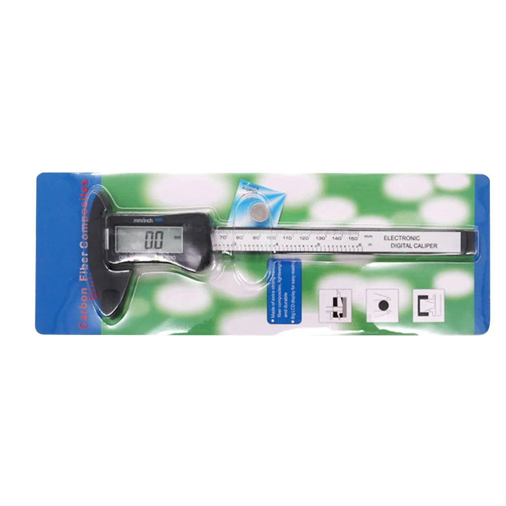 

150mm 6 inch LCD Digital Electronic Carbon Fiber Vernier Caliper Gauge Micrometer Measuring Tool