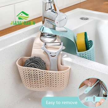 

JiangChaoBo Kitchen Sink Drain Bag Faucet Sponge Shelf Dishwashing Dish Sink Free Punching Storage Hanging Basket