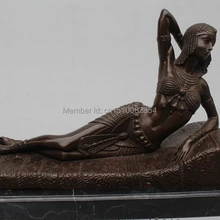 1" Western Art Бронзовая Скульптура Мраморный лежат на боку Belle Женщины Девушка Статуя