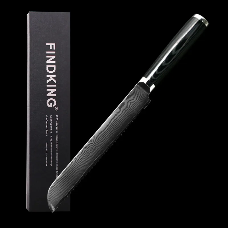 FINDKING Mikata handle 8 inch damascus steel blade damascus sawtooth