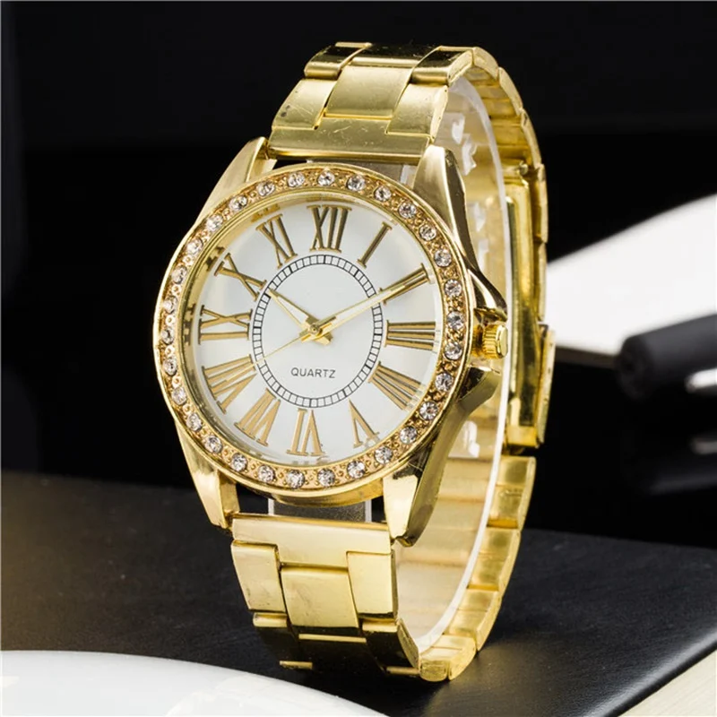 Explosion of the gold diamond Roman numerals fashion casual lady watchesK1 B40LC