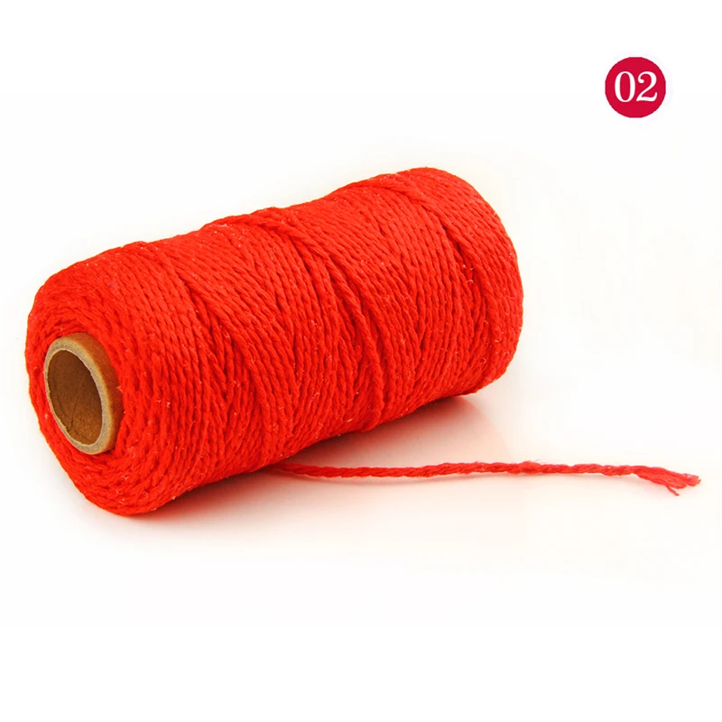 100m/roll 2ply Bakers Twine String Cotton Cords Rope for Home Decor Handmade Christmas Gift Packing Craft Projects DIY
