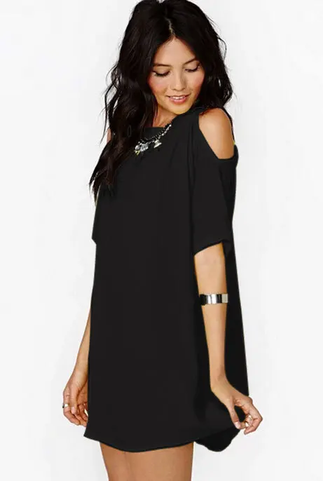 

Elegant Chiffon Dress 2018 Summer Party Vestido Short Sleeve White Black Green S-3XL bohemian Moda Mujer Elegant Chiffon Dress