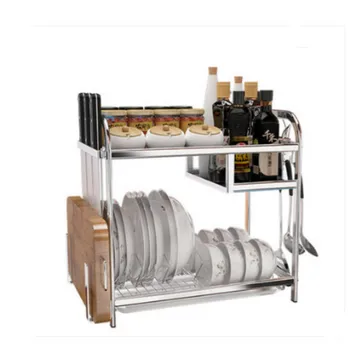 

304 stainless steel kitchen Multifunction storage rack cutting board knife holder spice tableware organizers shelf wx8141642