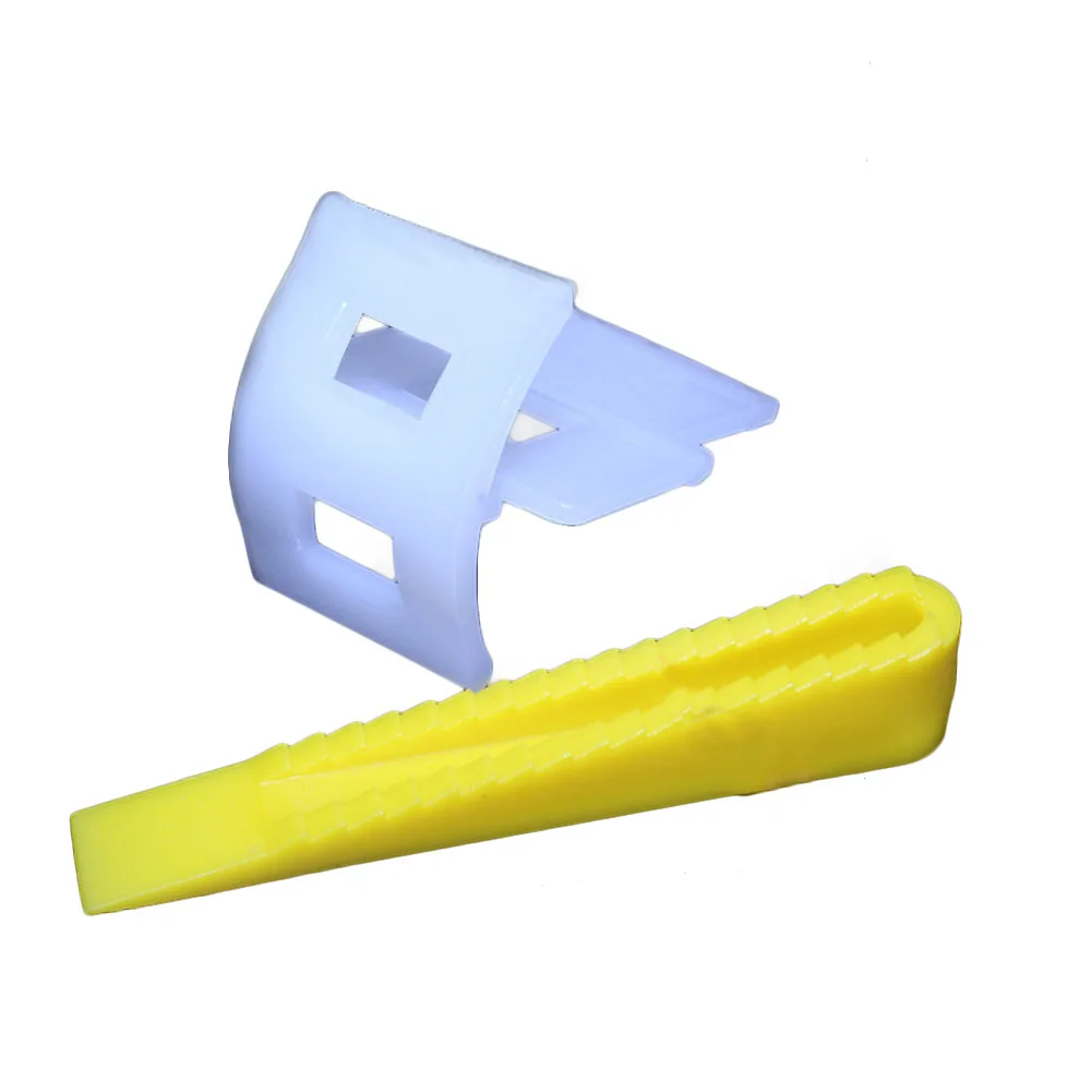 

100Pcs Spacers Lippage Wedges Adjustable White System Installation Plastic Clips Yellow Construction Tile Leveler