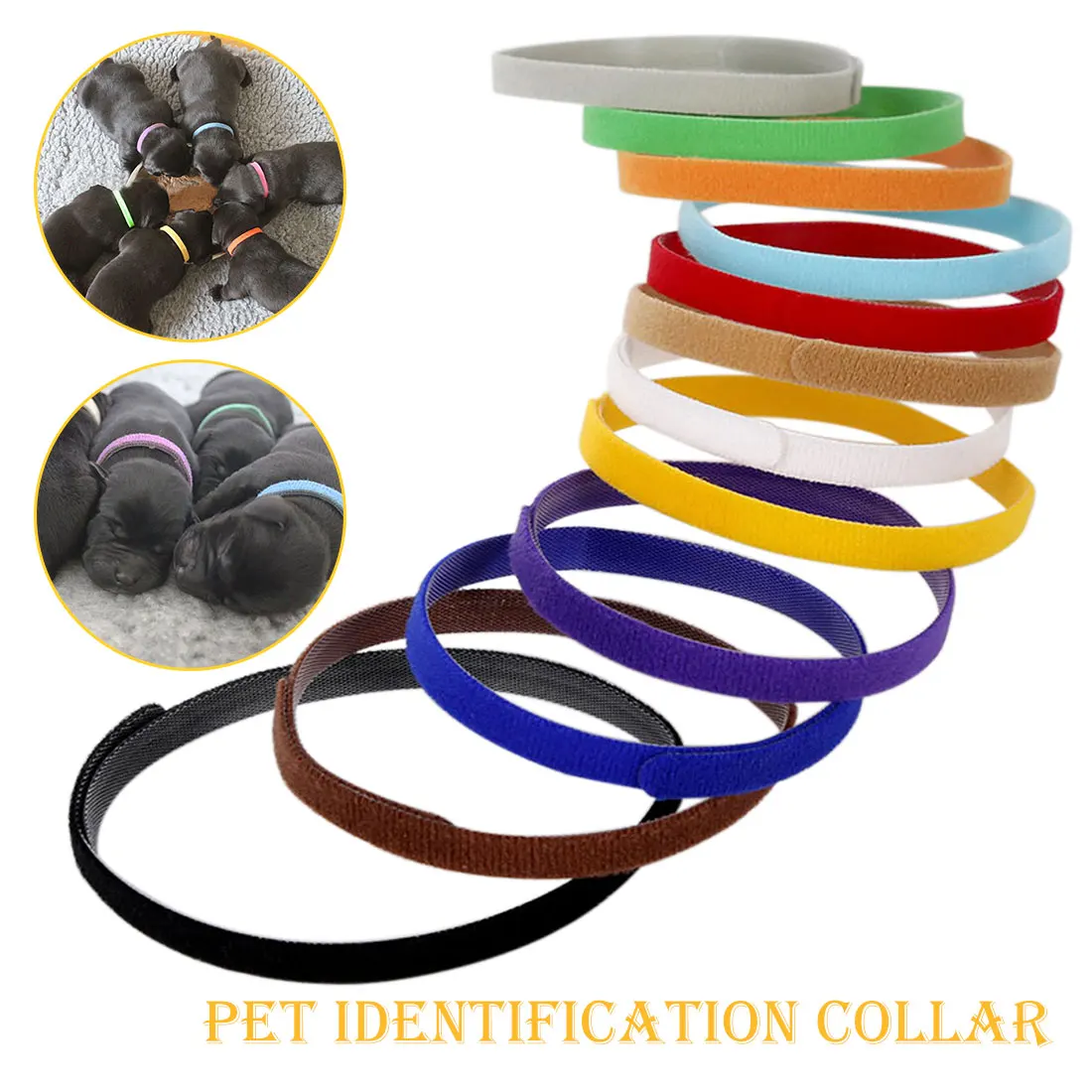 

Puppy ID Identification Collars 12 pcs Colorful Adjustable Soft Nylon Small Pet Dog Puppy Collars Kitten Necklace