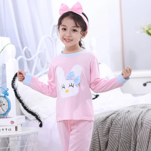 Autum Cartoon Pijamas Suit for Children Long Sleeve Girls Sleepwear Set Pink Princess Homewear Kids Long Tops+pants Pajamas Set - Цвет: CT suishu fentutou