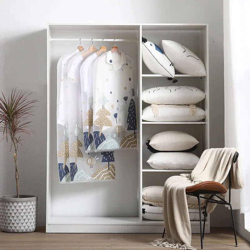 Прозрачный пылезащитный чехол из ЭВА с принтом подвесные сумки для одежды