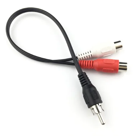 Кабель-удлинитель с RCA штекером на 2RCA разъемом мама для видео линии аудио
