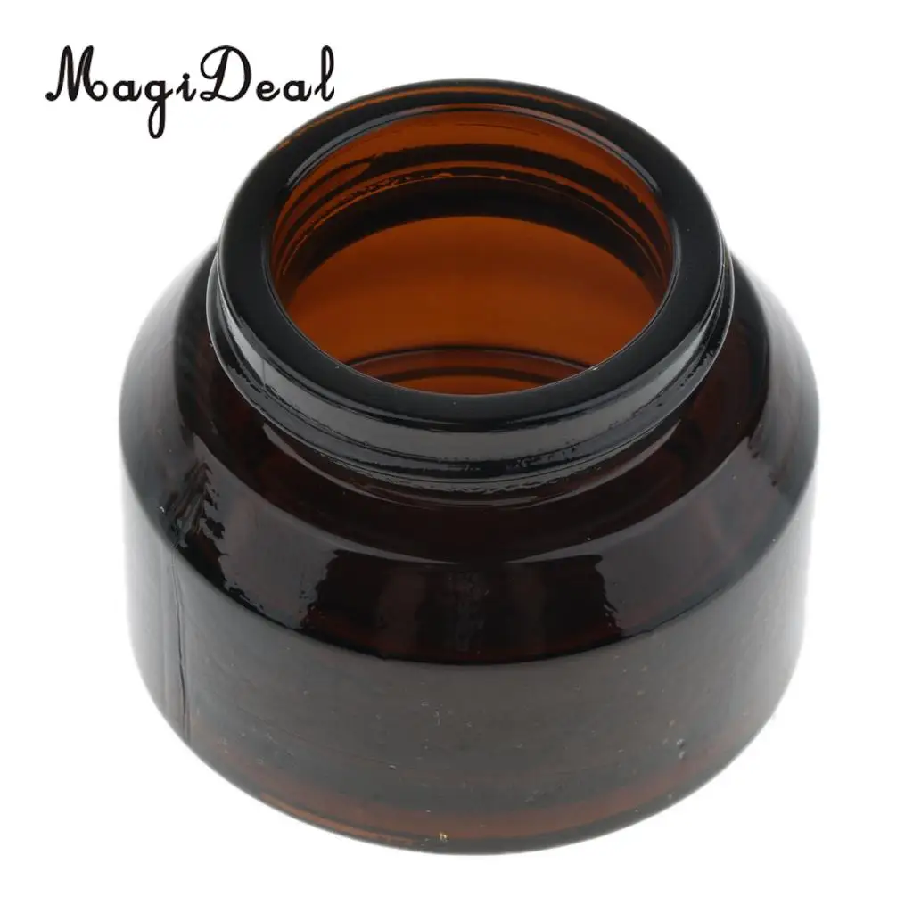 12 Pieces Amber Glass Refillable Cosmetic Makeup Cream Empty Lip Balm Eye Shadow Container Jars Tin Nair Arts Pots 15g 30g
