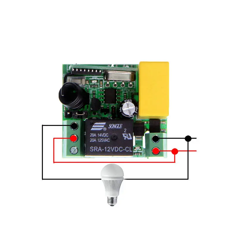 Простой Мини Размер 10A AC 220V 1CH 1 CH 10A RF беспроводной переключатель системы дистанционного управления, приемник+ передатчик, 315/433 MHz