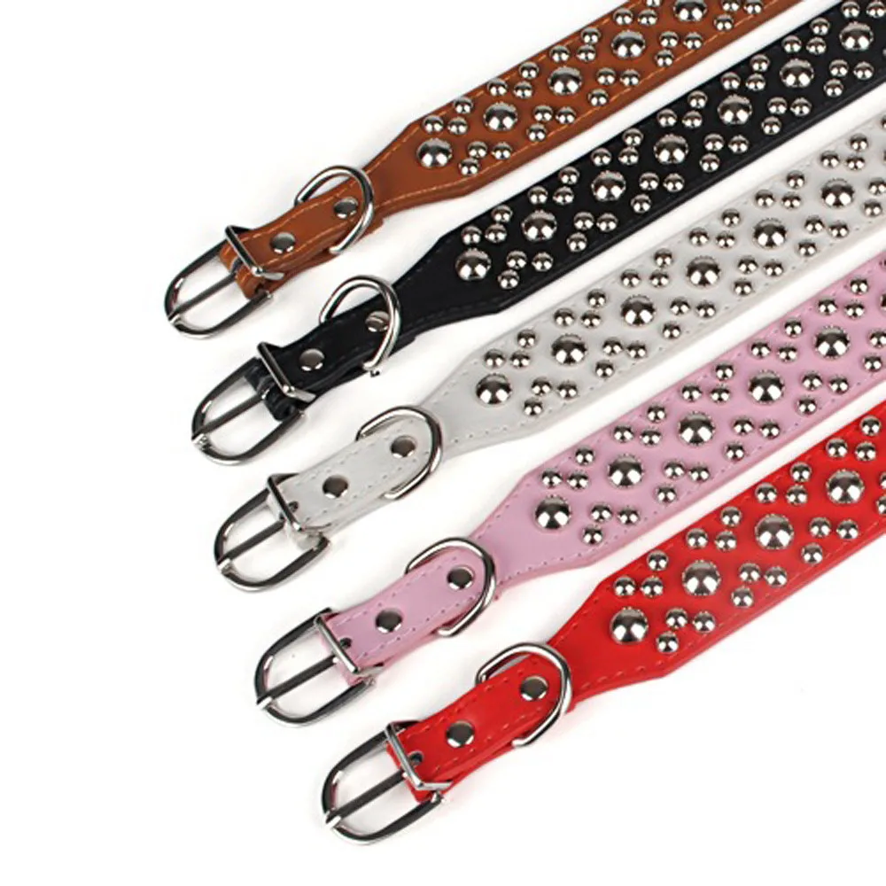 Pet Shop Dog Accessorios Adjustable Leather collars Rivet Mushroom Studded Stylish and fashion appearance collar correa perro@22