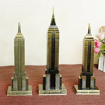 

Metal 3D Famous Empire State Building Bronze Craft Tower miniaturas Statue Ornaments Gift Home Desktop Decoration Accessories
