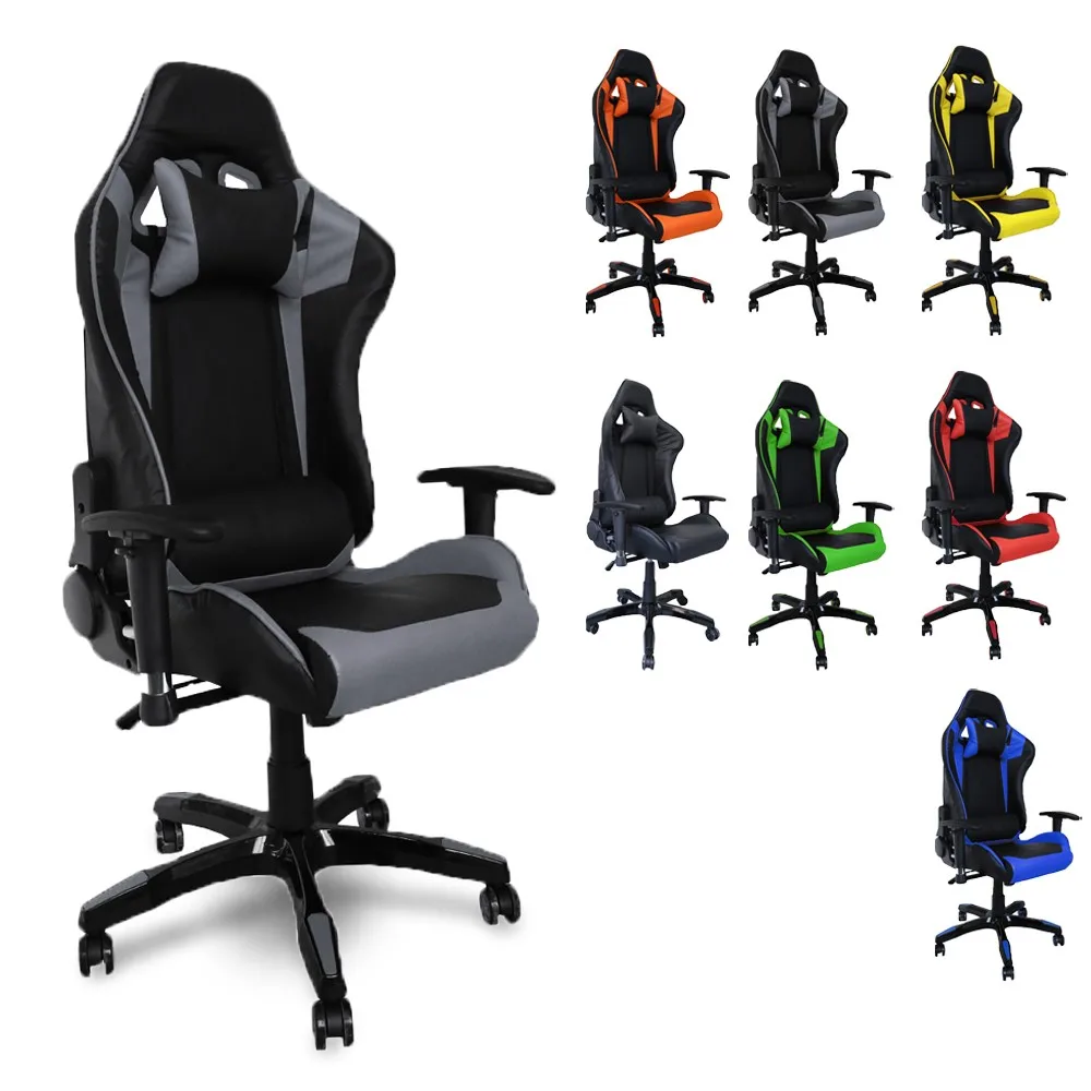

Swivel Work Office Chair Game Computer Racing Chairs Height 135cm Reclining 180 degrees Orange Green Red Black Blue Grey Yellow