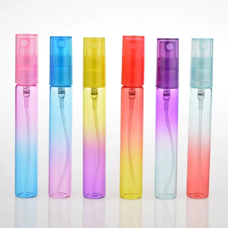 

100Pieces/Lot 4 ML 8ML Mini Portable Colorful Glass Perfume Bottle With Atomizer Empty Cosmetic Containers For Travel