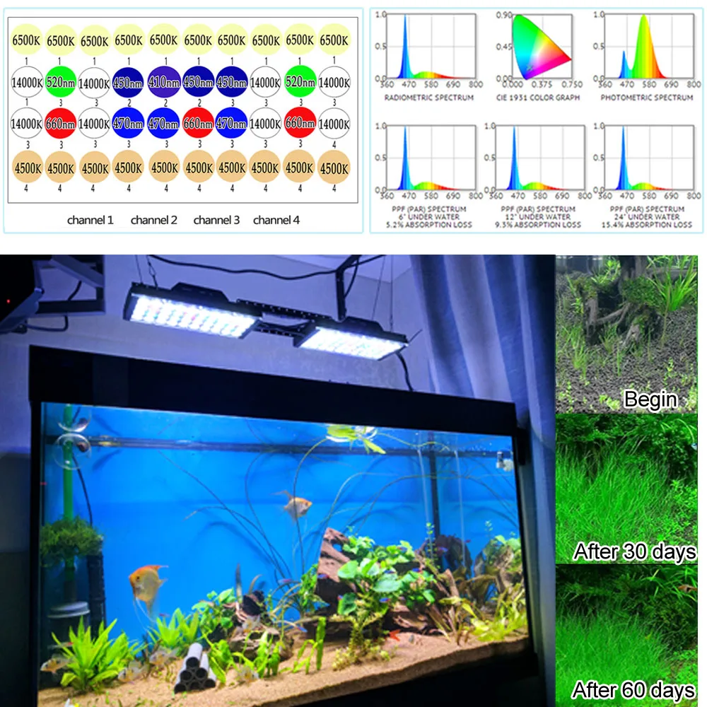 dsuny aquarium led lighting freshwater fish plant tank tropical lamp