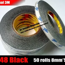 50x8 мм* 50 метров 3 м 9448 черная двухсторонняя клейкая лента липкая для светодиодный, мобильный телефон lcd сенсорная панель дисплей экран стекло Бонд