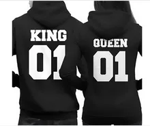 2016 New Arrival Early Spring And Autumn Printing Hoodies king01queen01 Couples Hoodies Casual And Thin cotton Hoodies