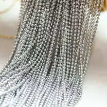 100 м/лот 1,5 мм шар тусклый ювелирные изделия из серебра Цепочка фурнитура