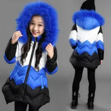 Fashion Girls Clothes Winter Outerwear Warm Coats Down Padded Jackets Casual Active Parkas Hooded Thickened Kids