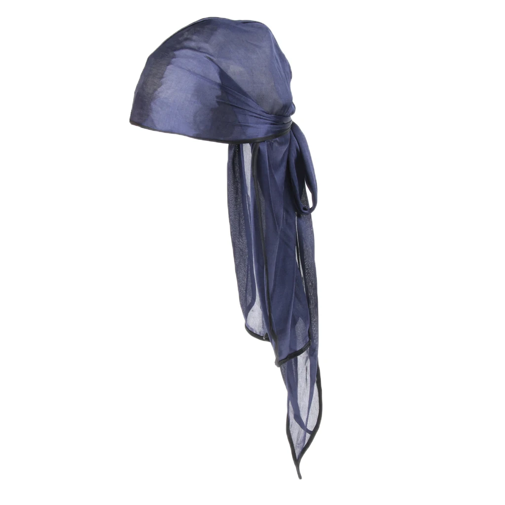 Unisex Soft, Bandana Hat Silky Durag Long Tail Headwrap Biker Chemo Head Cover Cap for Camping Hiking Fishing Boating Access
