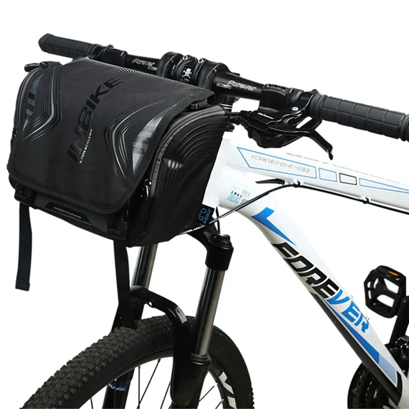 INBIKE Водонепроницаемая Большая вместительная велосипедная Передняя сумка, велосипедная корзина на руль MTB Pannier, велосипедная сумка черного цвета