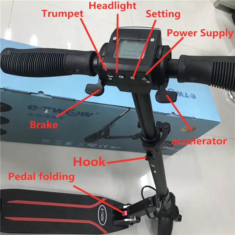  Original E-TWOW S2 Booster Kickscooter 30km/h Foldable Smart Electric Scooter With Double Brakes Li