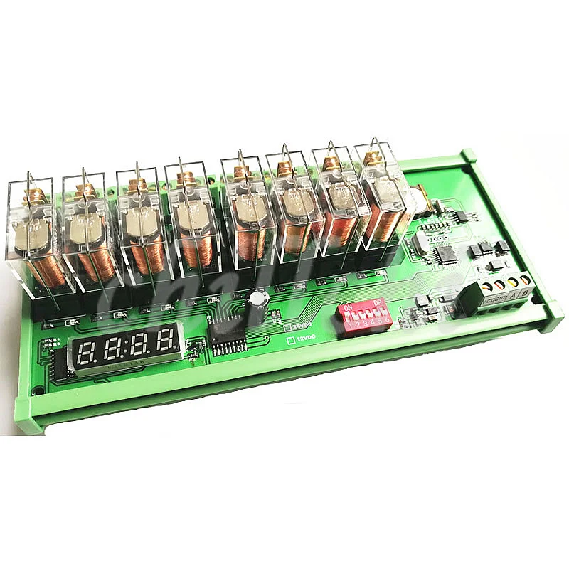 8 road 485 serial port timing relay module controller MODBUS RTU OMRON