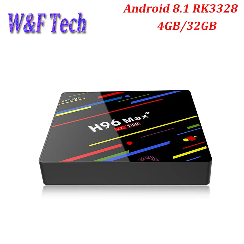 H96 MAX плюс Смарт ТВ Box Android 8,1 ТВ коробка 4 ГБ оперативной памяти 32 ГБ/64 ГБ Rom Rockchip RK3328 1080 P 4 К H.265 USB3.0 Комплект Топ Коробки